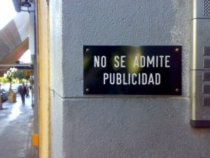 no publicidad